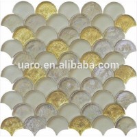 High Quality Iridescent Fish Scale Lantern Shape Swimming Pool Wall Decoration Glass Mosaic