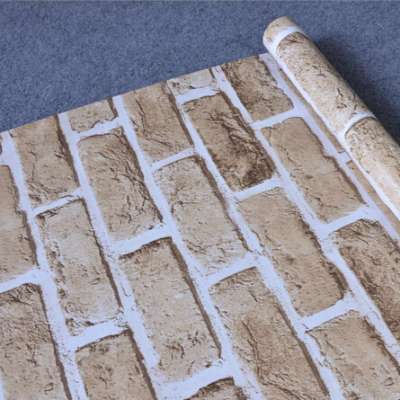 2019 popular brick stone pattern self adhesive home decor 3d wallpaper